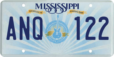 MS license plate ANQ122