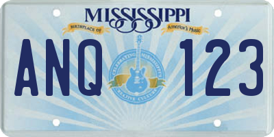 MS license plate ANQ123