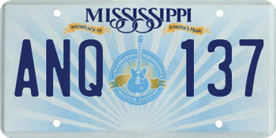 MS license plate ANQ137