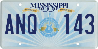MS license plate ANQ143