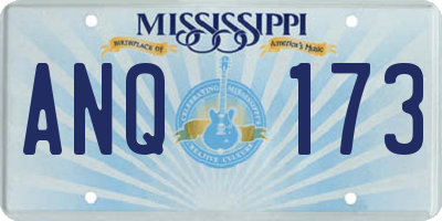 MS license plate ANQ173