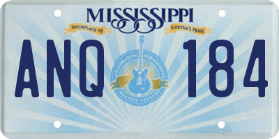 MS license plate ANQ184