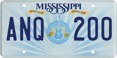 MS license plate ANQ200