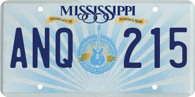 MS license plate ANQ215