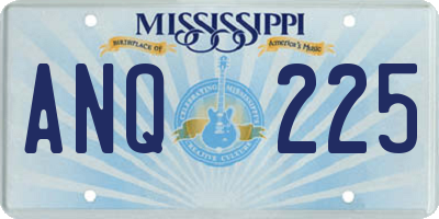 MS license plate ANQ225