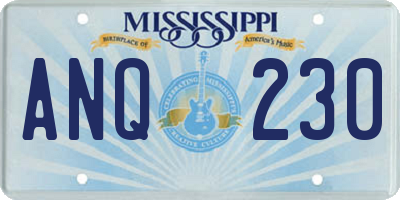 MS license plate ANQ230