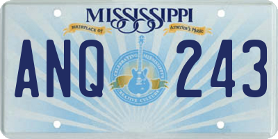 MS license plate ANQ243