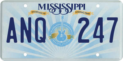 MS license plate ANQ247