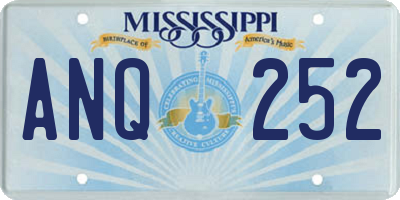 MS license plate ANQ252