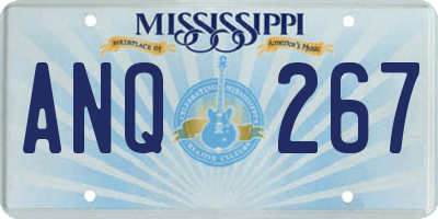 MS license plate ANQ267