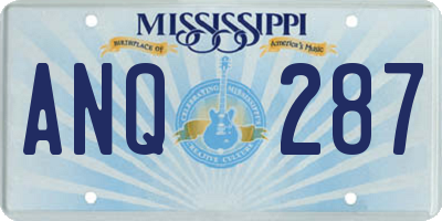 MS license plate ANQ287