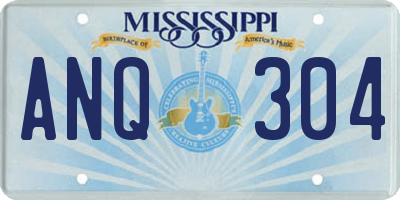 MS license plate ANQ304