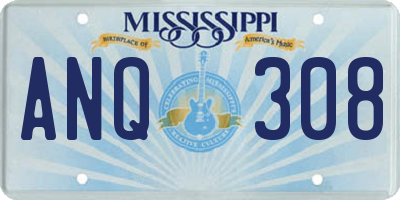 MS license plate ANQ308