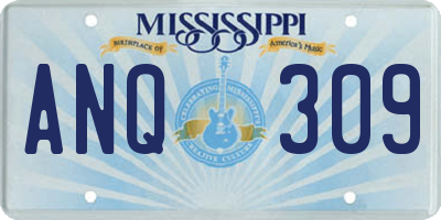 MS license plate ANQ309