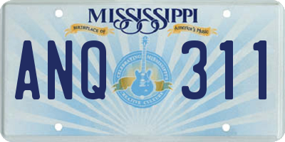 MS license plate ANQ311