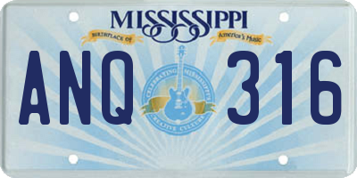MS license plate ANQ316