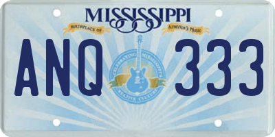 MS license plate ANQ333