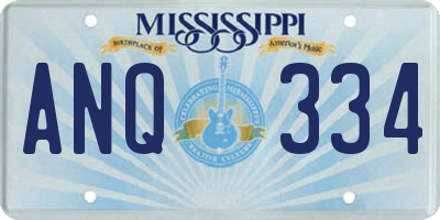 MS license plate ANQ334