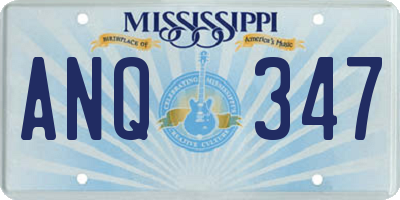 MS license plate ANQ347