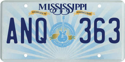 MS license plate ANQ363