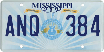 MS license plate ANQ384