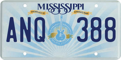 MS license plate ANQ388