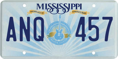 MS license plate ANQ457
