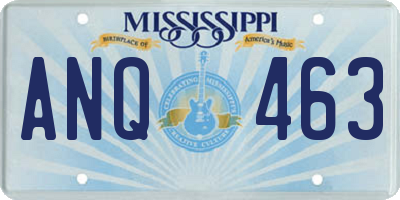 MS license plate ANQ463