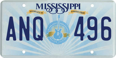 MS license plate ANQ496