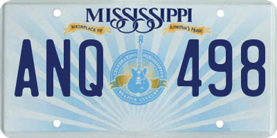 MS license plate ANQ498