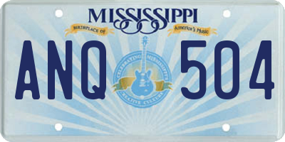 MS license plate ANQ504