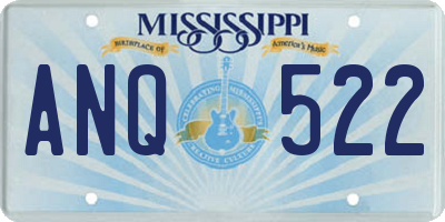 MS license plate ANQ522