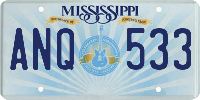 MS license plate ANQ533