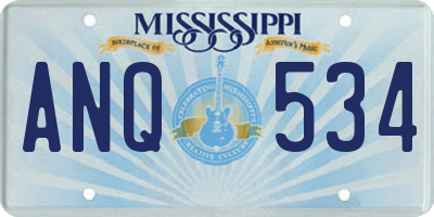 MS license plate ANQ534