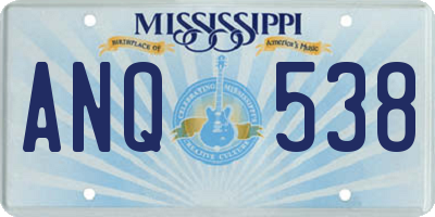 MS license plate ANQ538
