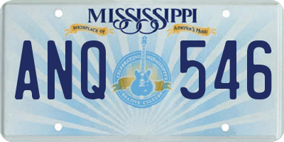 MS license plate ANQ546