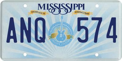 MS license plate ANQ574