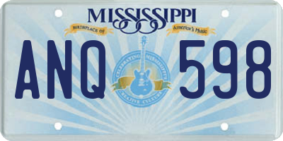 MS license plate ANQ598