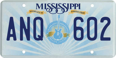 MS license plate ANQ602