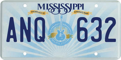 MS license plate ANQ632