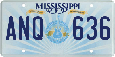 MS license plate ANQ636