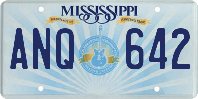 MS license plate ANQ642