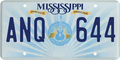 MS license plate ANQ644