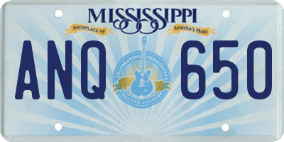 MS license plate ANQ650
