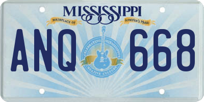 MS license plate ANQ668