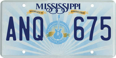 MS license plate ANQ675