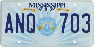 MS license plate ANQ703