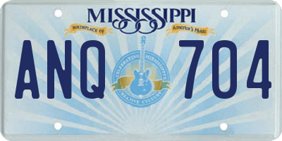 MS license plate ANQ704