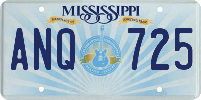 MS license plate ANQ725