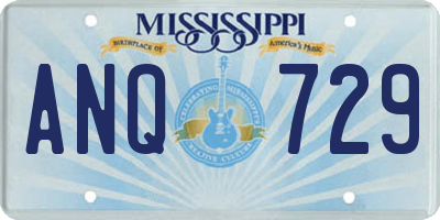MS license plate ANQ729